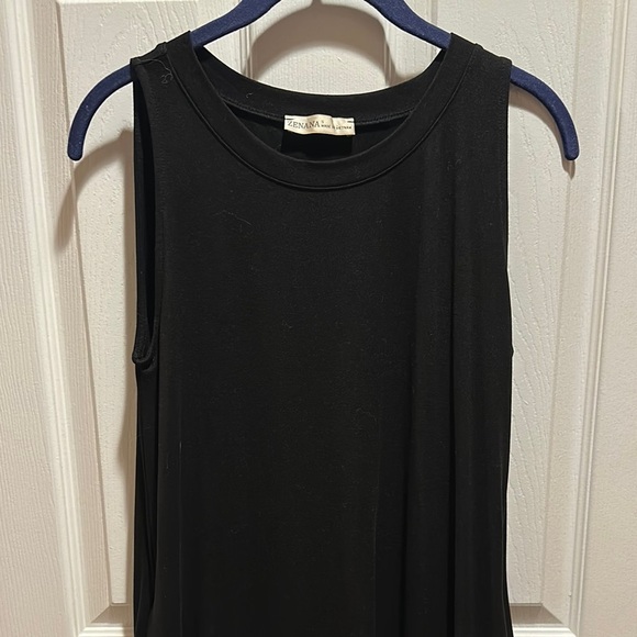 Zenana Outfitters Black Sheath Maxi Dress Sleeveless - Picture 2 of 6